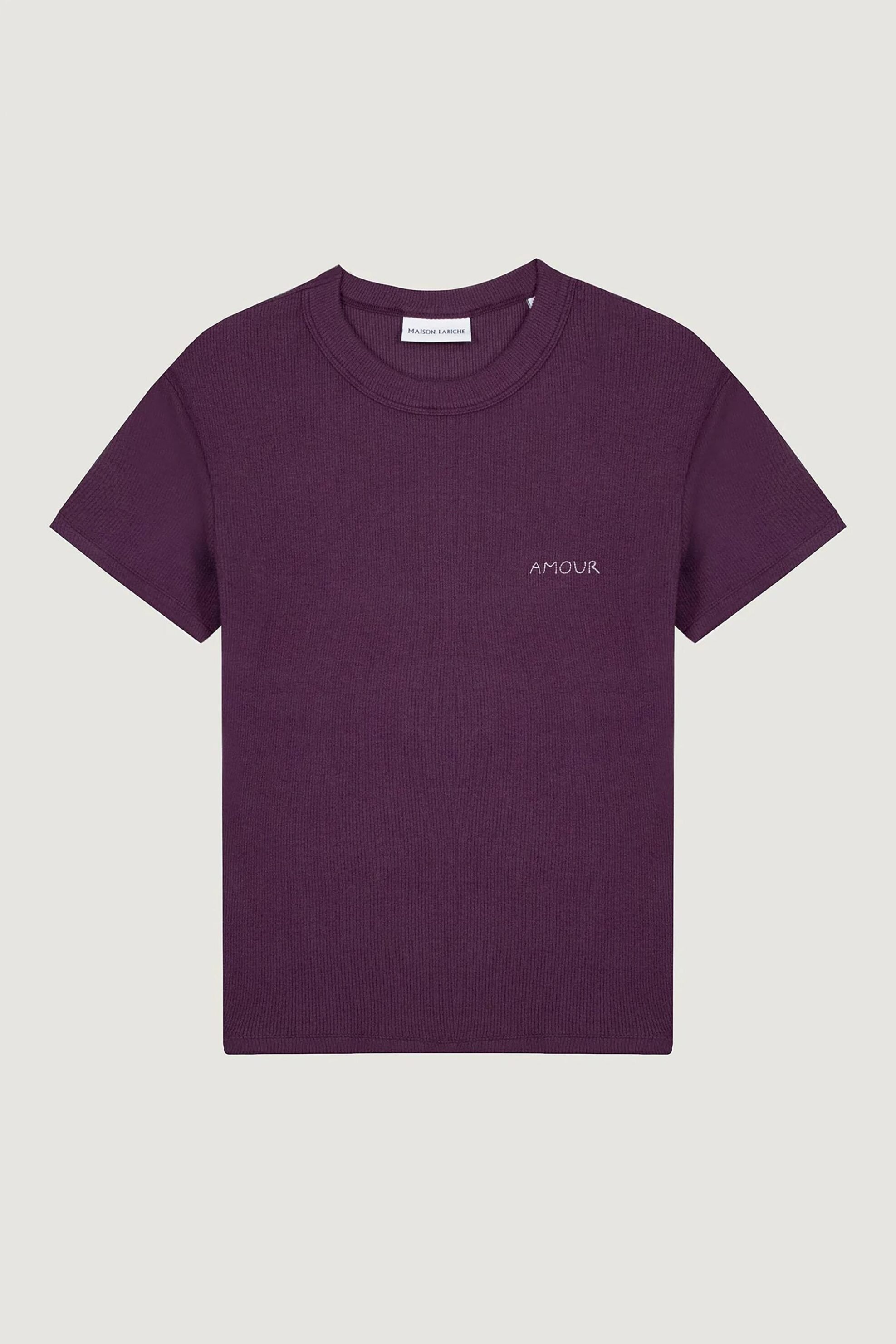 Maison Labiche γυναικείο t-shirt ribbed με κέντημα "Amour"