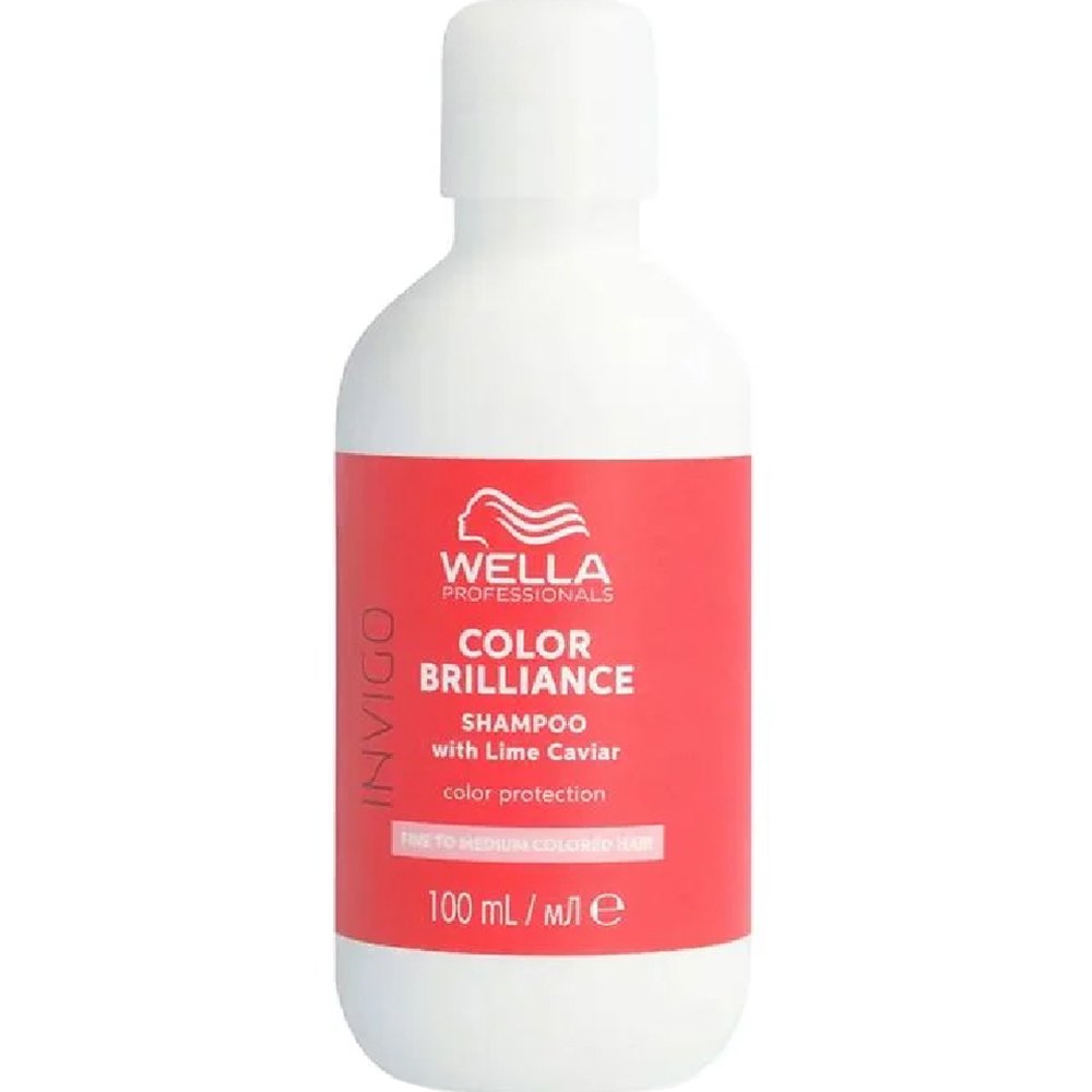 Wella Professionals Invigo Color Brilliance Shampoo with Lime Caviar Fine to Medium Coloured Hair Σαμπουάν με Βελτιωμένο PH για Προστασία Χρώματος για Βαμμένα Λεπτά έως Κανονικά Μαλλιά με Μεγάλη Διάρκεια Travel Size 100ml