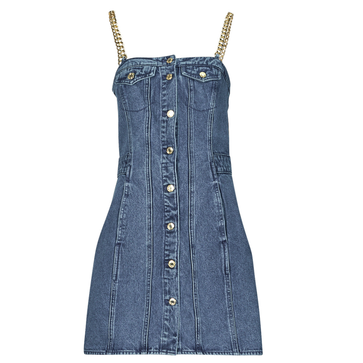 Κοντά Φορέματα MICHAEL Michael Kors CHAIN STRAP DENIM DRESS