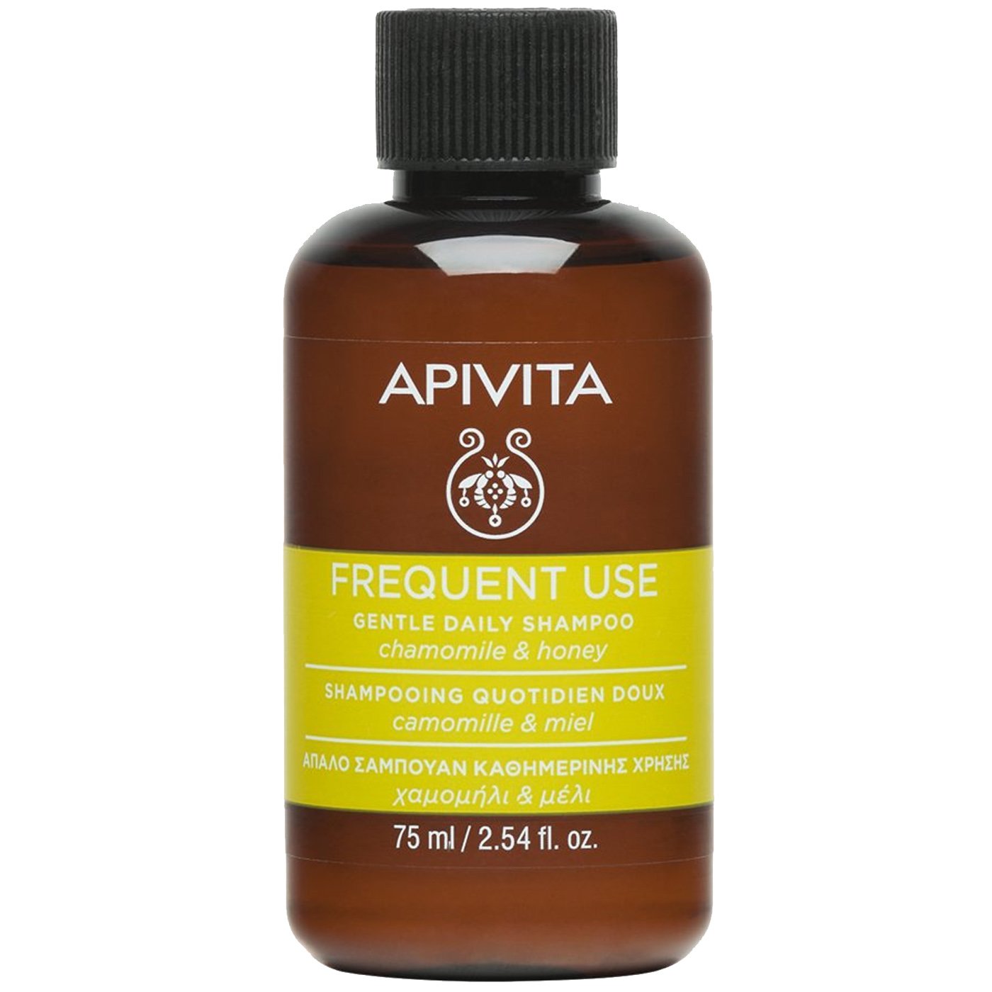 Apivita Frequent Use Gentle Daily Shampoo With Chamomile & Honey Travel Size Απαλό Σαμπουάν Καθημερινής Χρήσης με Χαμομήλι & Μέλι 75ml