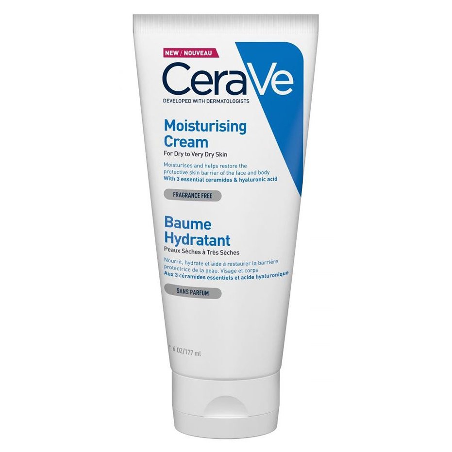 CeraVe Moisturising for Dry to Very Dry Skin Face & Body Cream Ενυδατική Κρέμα Προσώπου, Σώματος για Ξηρή & Πολύ Ξηρή Επιδερμίδα 177ml
