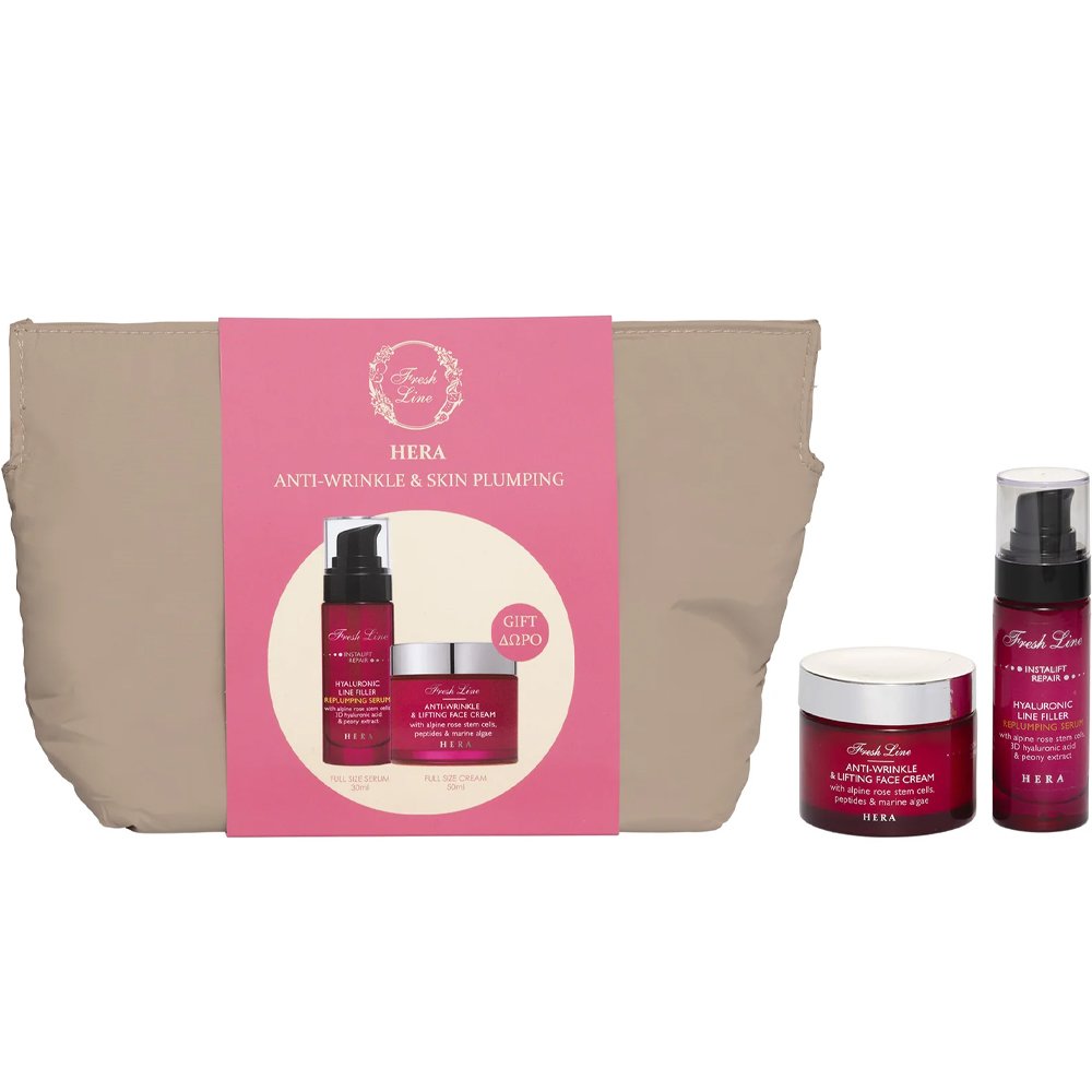 Fresh Line Promo Face Remedies Hera Hyaluronic Line Filler Replumping Serum 30ml & Δώρο Anti-wrinkle & Lifting Face Cream 50ml & Νεσεσέρ 1 Τεμάχιο
