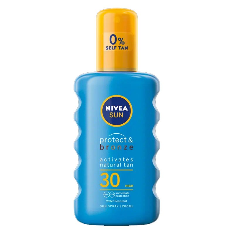 Nivea Sun Protect & Bronze Spf30 Αντηλιακό Γαλάκτωμα Σώματος σε Μορφή Σπρέι, Υψηλής Προστασίας & Φυσικό Μαύρισμα 200ml