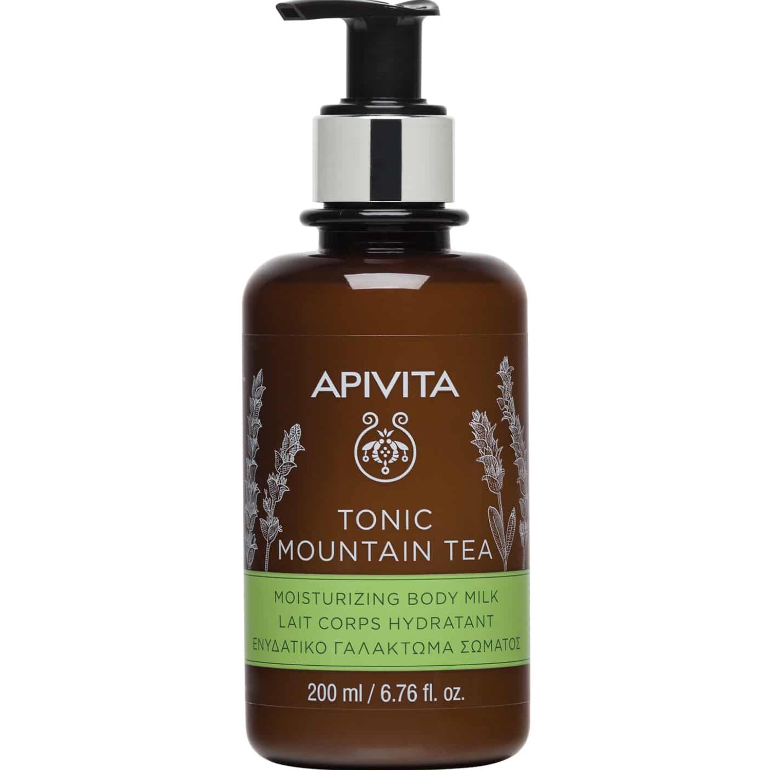 Apivita Tonic Mountain Tea Moisturizing Body Milk Ενυδατικό Γαλάκτωμα Σώματος με Τσάι Βουνού & Αιθέρια Έλαια 200ml