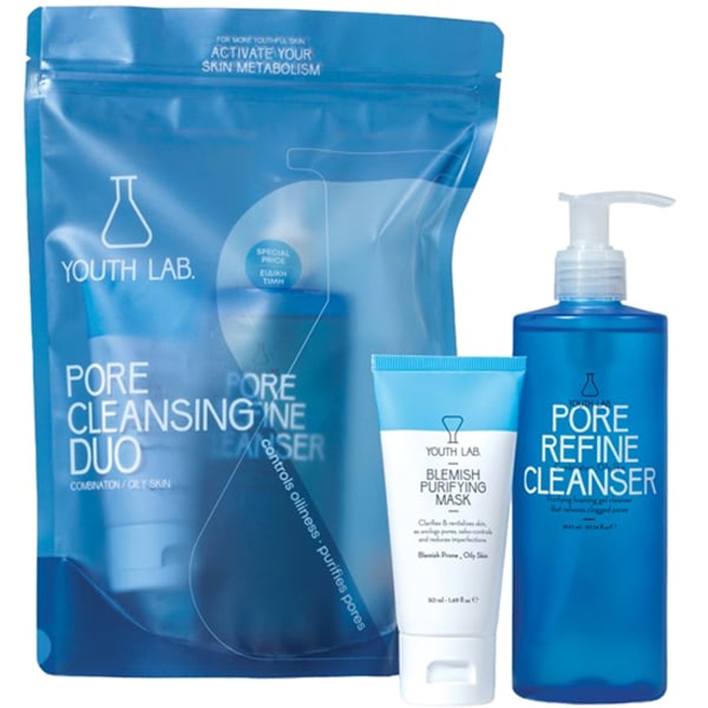 Youth Lab Promo Blemish Purifying Mask 50ml & Pore Refine Combination Oily Cleanser Gel 300ml