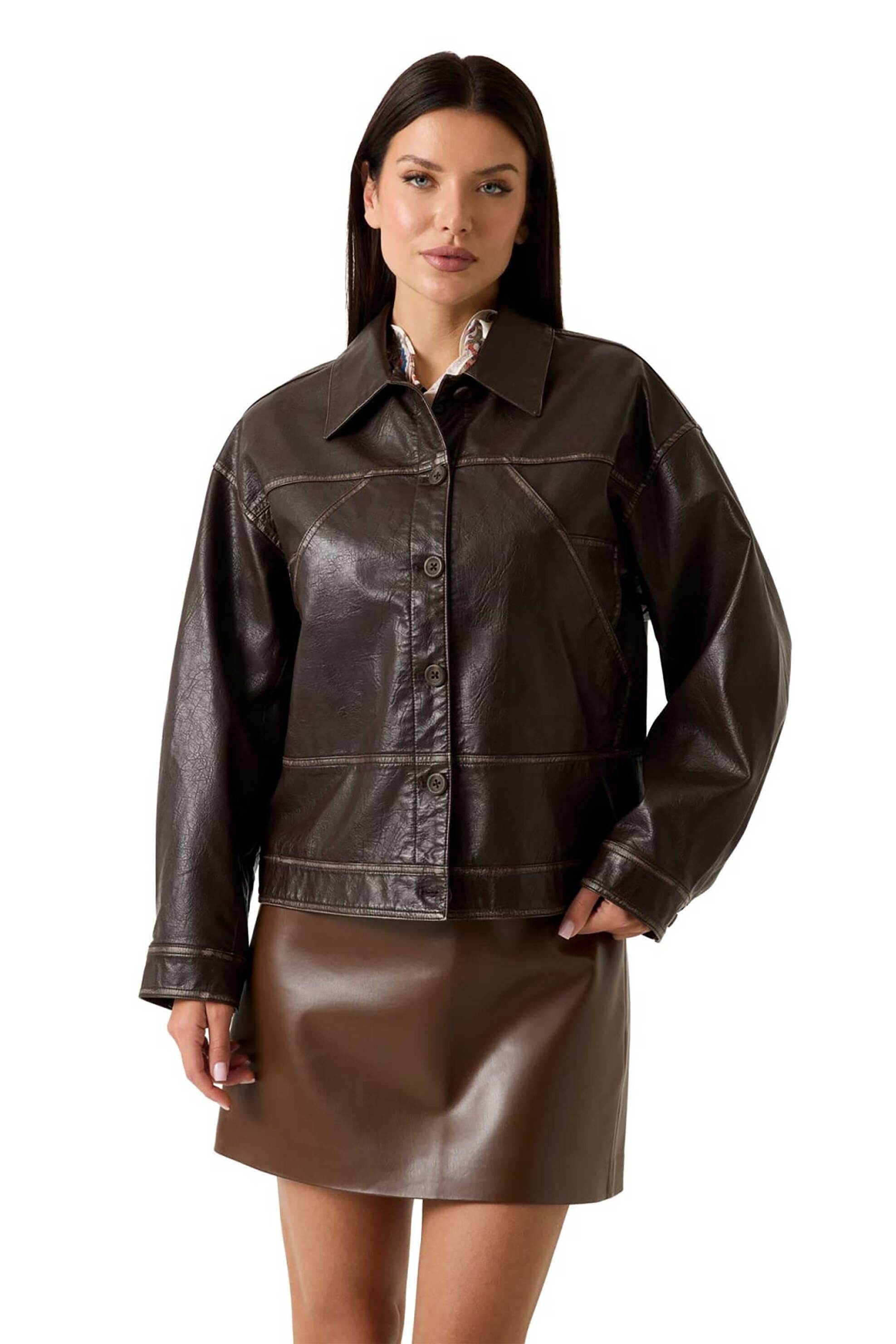 Guess γυναικείο jacket faux leather Regular Fit "Denise Tokyo"