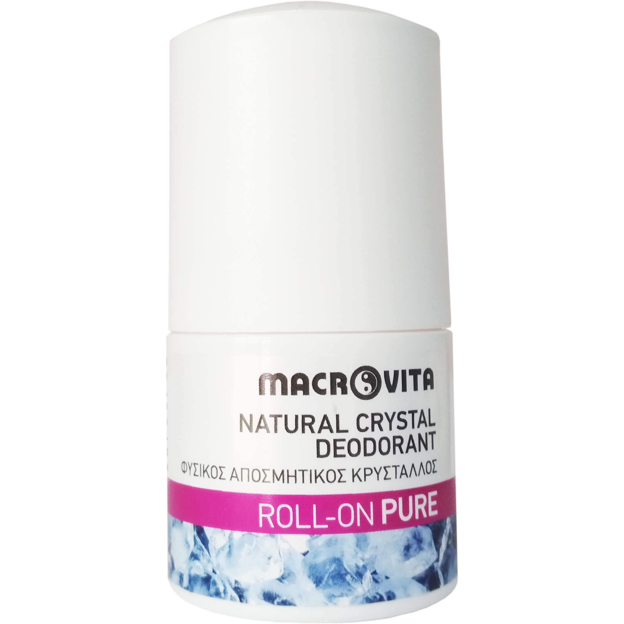Macrovita Natural Crystal Deodorant Roll-On Pure 50ml,Φυσικός Αποσμητικός Κρύσταλλος με Άρωμα Pure