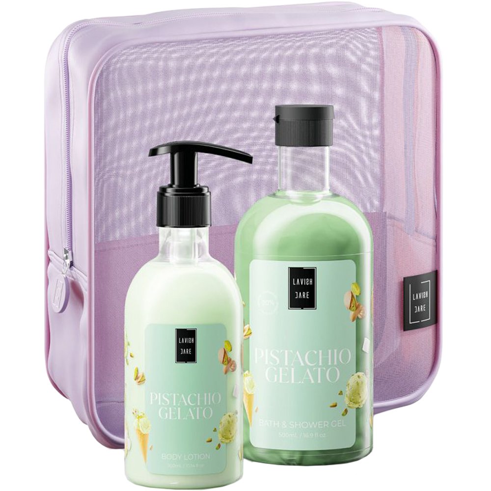 Lavish Care Promo Pistachio Gelato Bath & Shower Gel 500ml & Body Lotion 300ml & Νεσεσέρ 1 Τεμάχιο