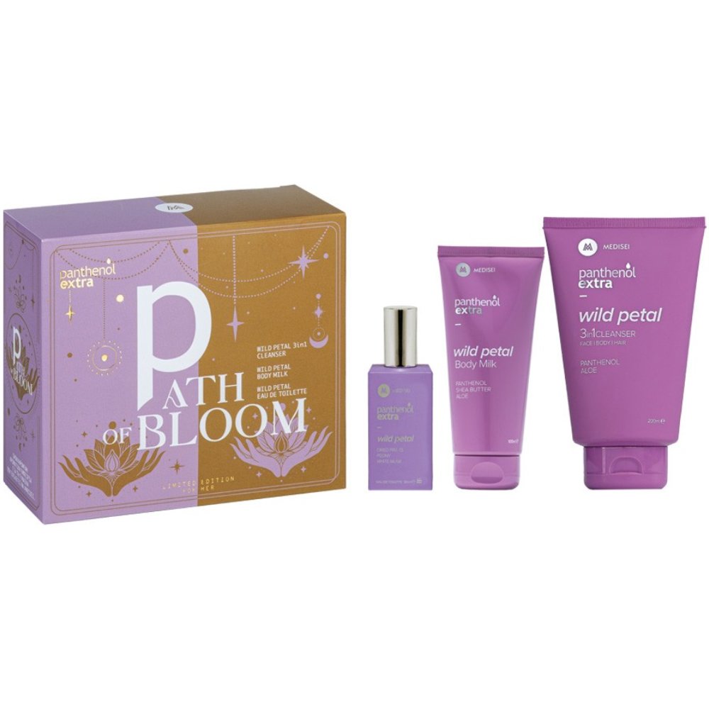 Panthenol Extra Promo Wild Petal Eau de Toilette 50ml & 3in1 Cleanser 200ml & Body Milk 100ml