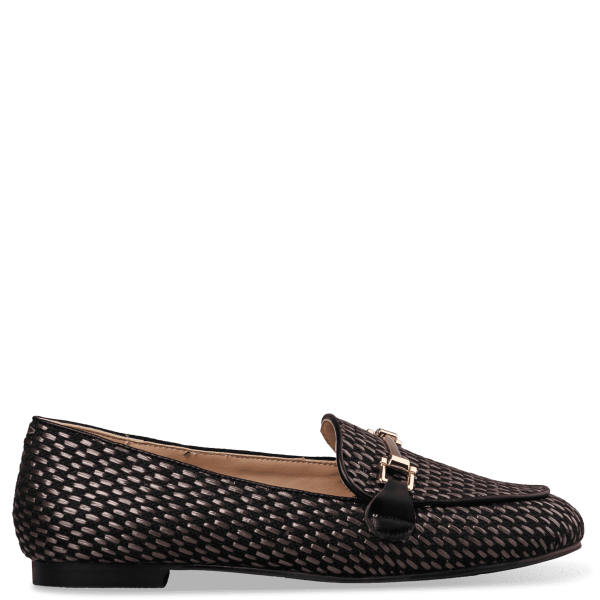 RAFFIA-EFFECT LOAFERS