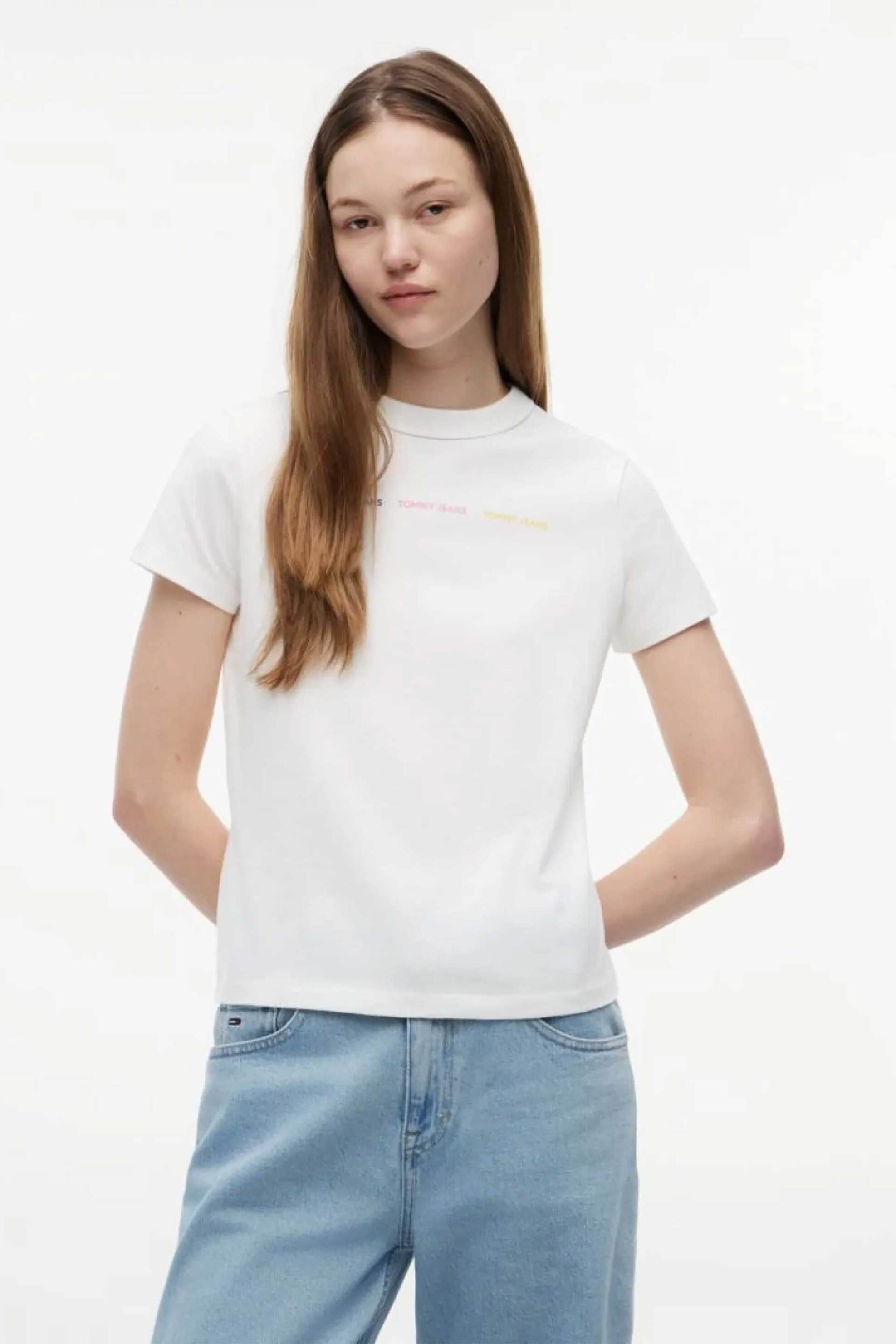 Tommy Jeans γυναικείο T-shirt με logo tape Regular Fit
