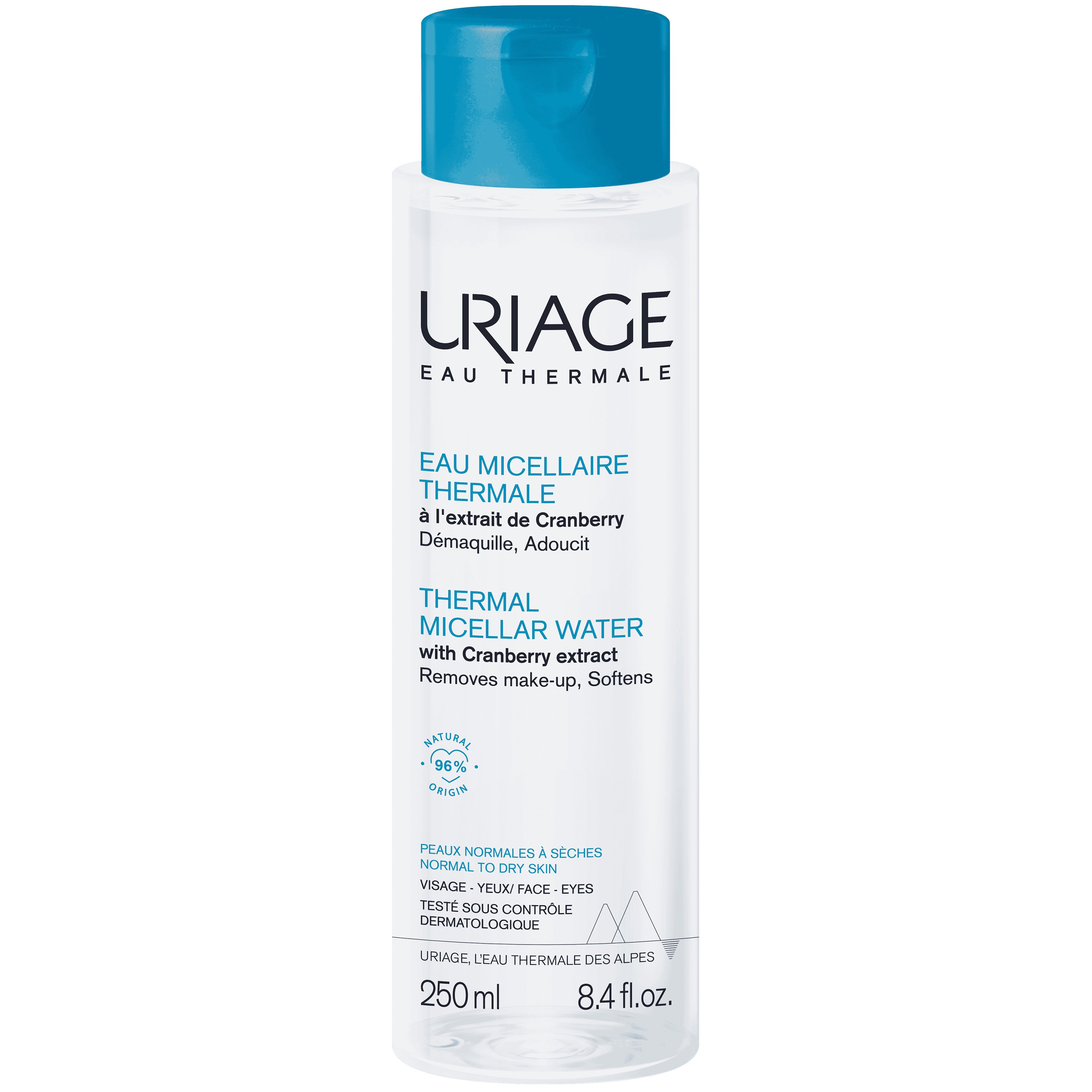 Uriage Eau Thermale Micellar Water Ιαματικό Νερό Προσώπου - Ματιών για Καθαρισμό & Ντεμακιγιάζ, Κατάλληλο για Κανονική προς Ξηρή Επιδερμίδα 250ml