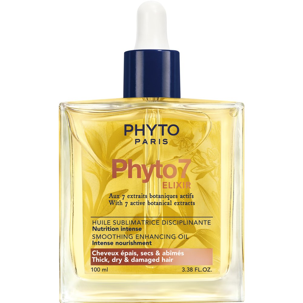 Phyto 7 Elixir Smoothing Enhancing Oil Έλαιο Εντατικής Θρέψης για Πυκνά, Ξηρά & Κατεστραμμένα Μαλλιά που Χαρίζει Απαλότητα & Μεταξένια Υφή Χωρίς να τα Βαραίνει 100ml