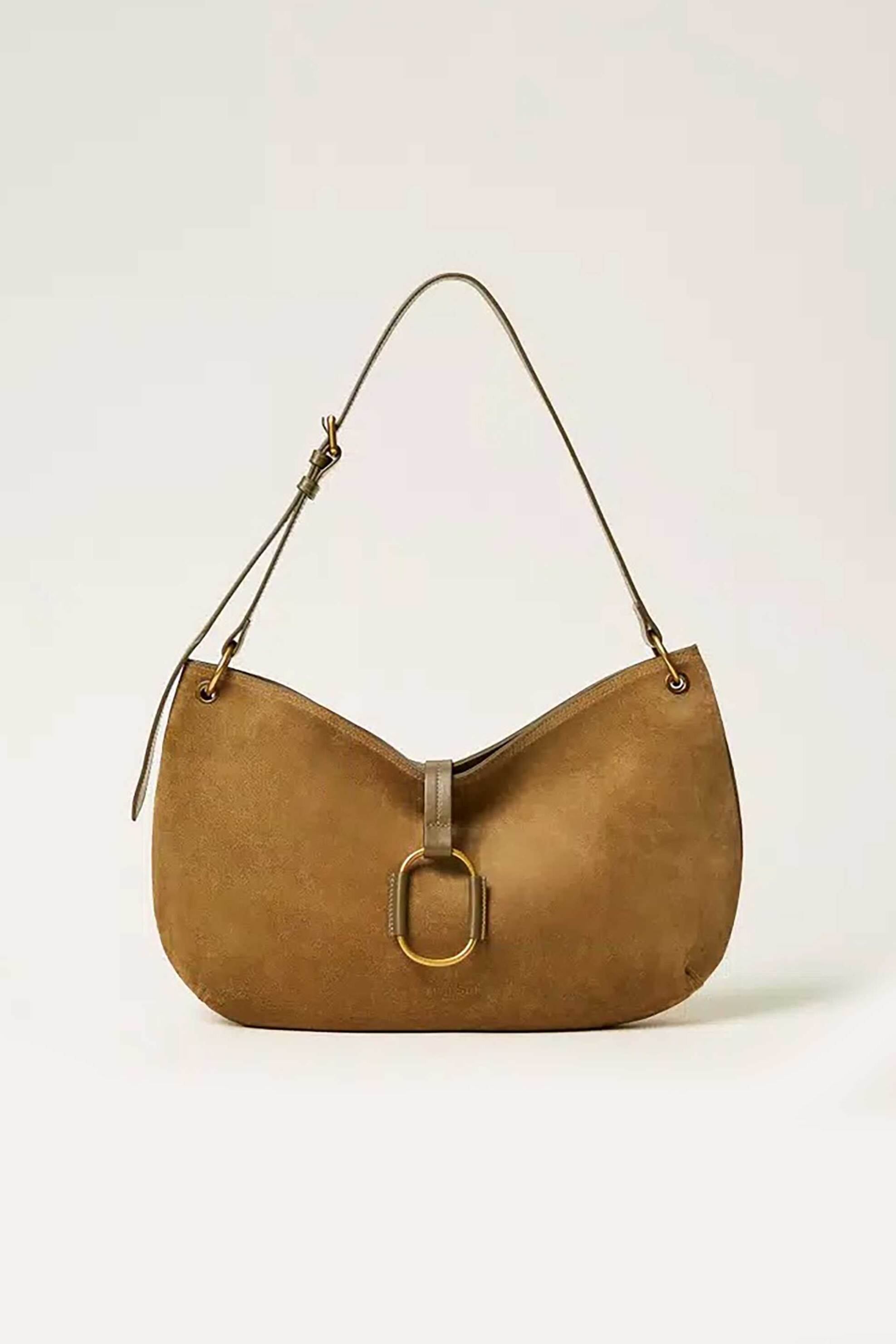 Twinset γυναικεία suede τσάντα ώμου hobo