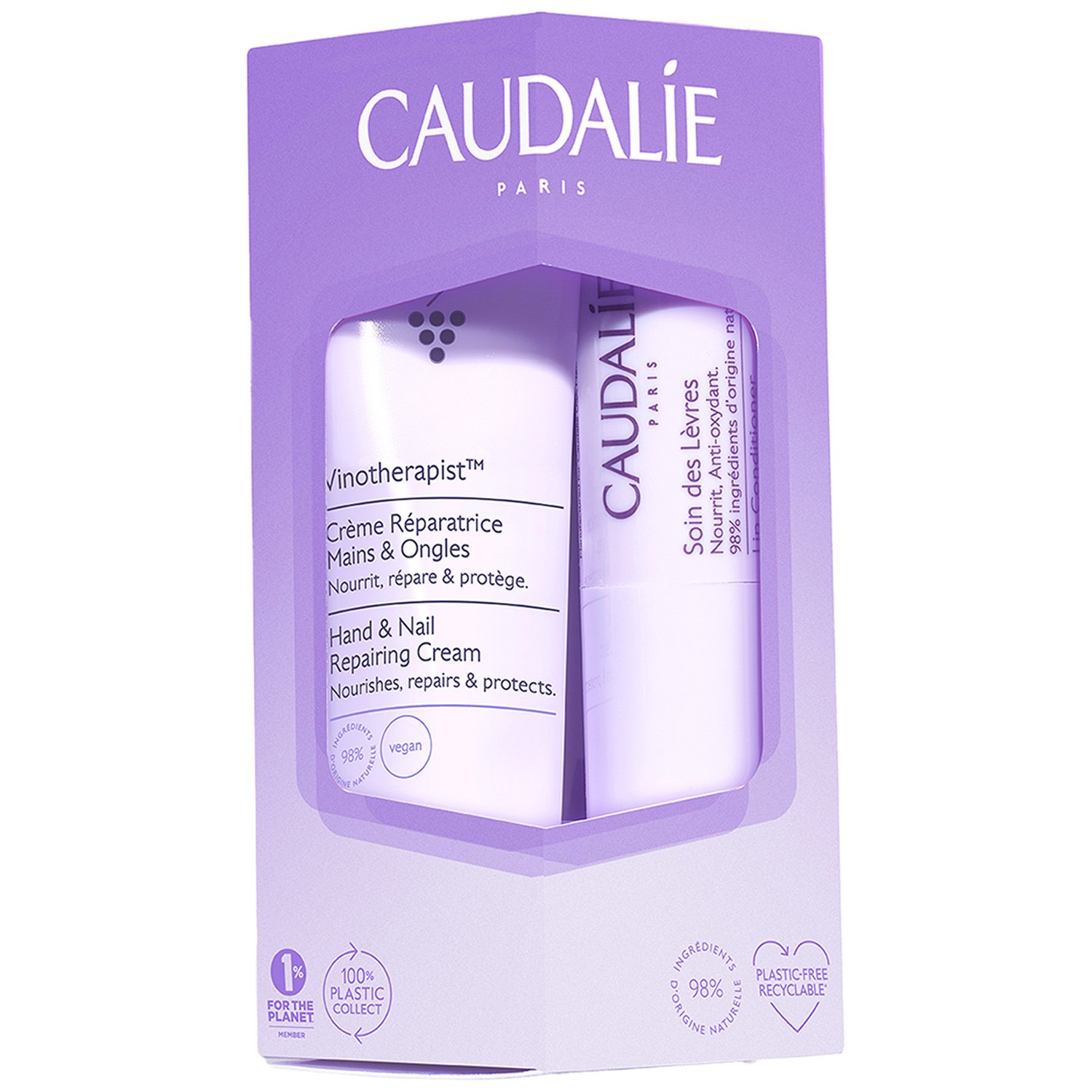 Caudalie Promo Vinotherapist Hand & Nail Repairing Cream 30ml & Lip Conditioner 4.5g