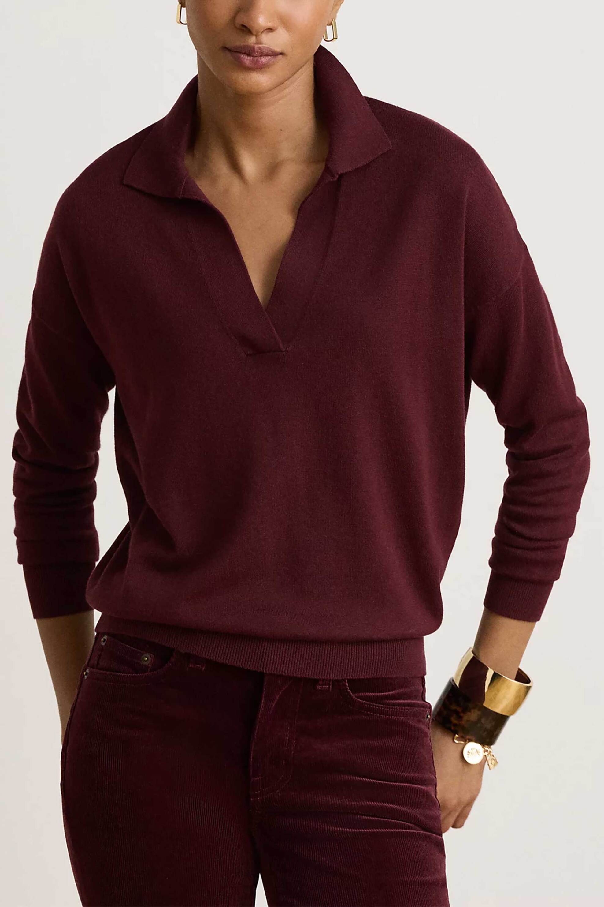 Lauren Ralph Lauren γυναικεία μπλούζα πλεκτή με πόλο γιακά