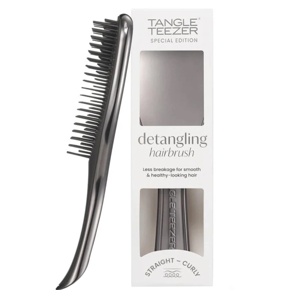 Tangle Teezer Special Edition The Ultimate Detangler Straight & Curly Hairbrush Βούρτσα για Εύκολο Ξεμπέρδεμα για Δυνατά & Σγουρά Μαλλιά 1 Τεμάχιο - Midnight Silver