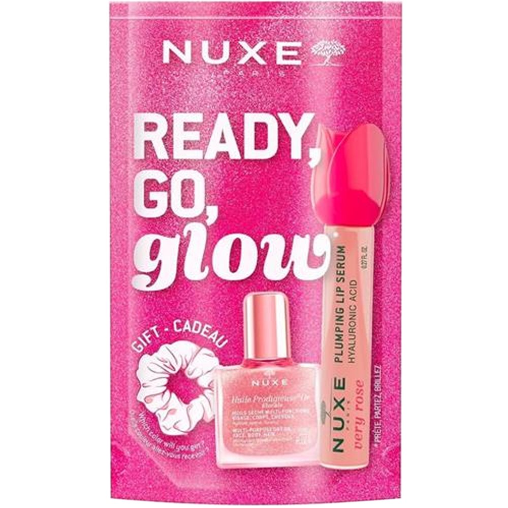 Nuxe Promo Very Rose Hyaluronic Acid Plumping Lip Serum 8ml & Huile Prodigieuse Or Florale Oil 10ml & Δώρο Scrunchie για τα Μαλλιά 1 Τεμάχιο