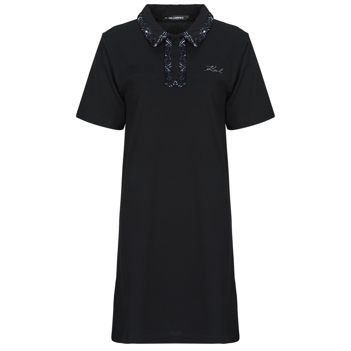 Κοντά Φορέματα Karl Lagerfeld BOUCLE MIX POLO DRESS