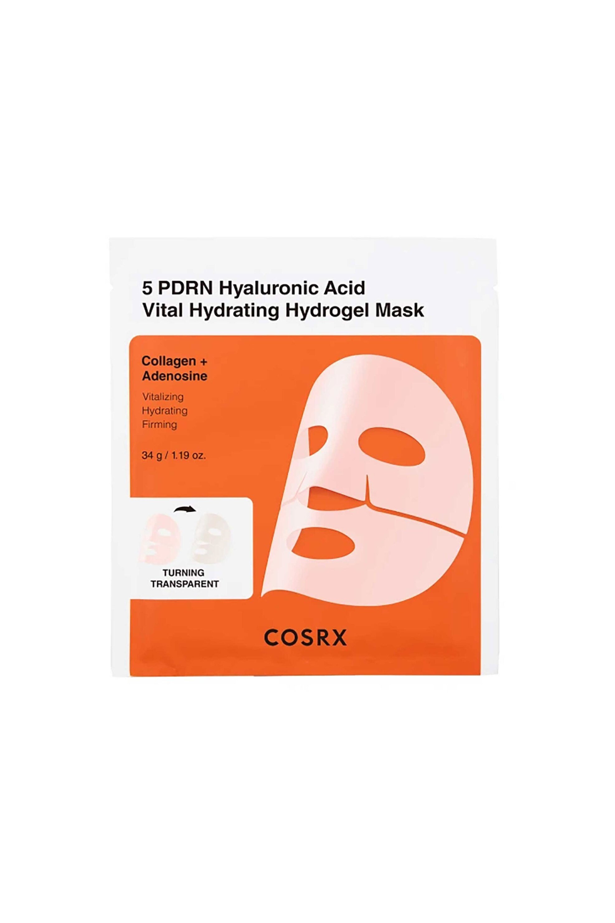 Cosrx 5 Pdrn Hyaluronic Acid Vital Hydrating Hydrogel Mask 34 gr