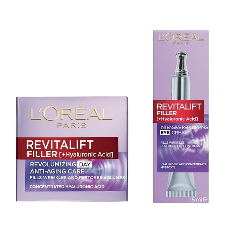 L'Oreal Paris Promo Revitalift Filler Day Cream 50ml & Revitalift Filler [+Hyaluronic Acid] 15ml