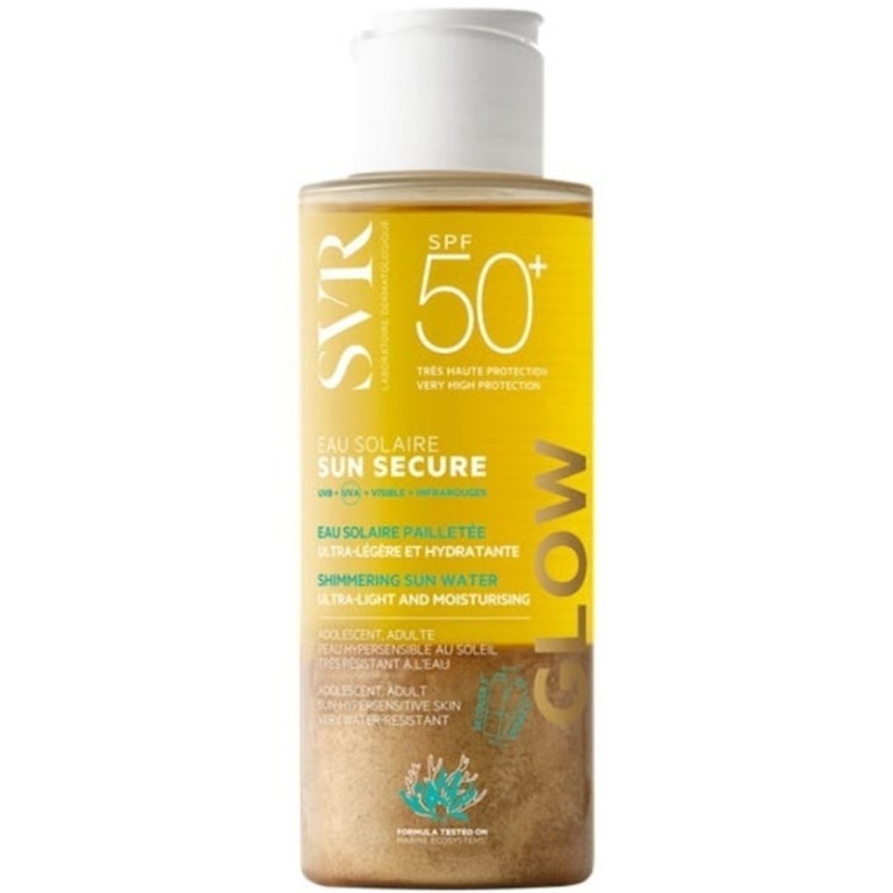 SVR Sun Secure Ultra-Light & Moisturising Spf50+ Shimmering Sun Water Αδιάβροχο Αντηλιακό Νερό Δύο Φάσεων Πολύ Υψηλής Προστασίας με Φυσικές Χρυσές & Μπρονζέ Πέρλες 100ml