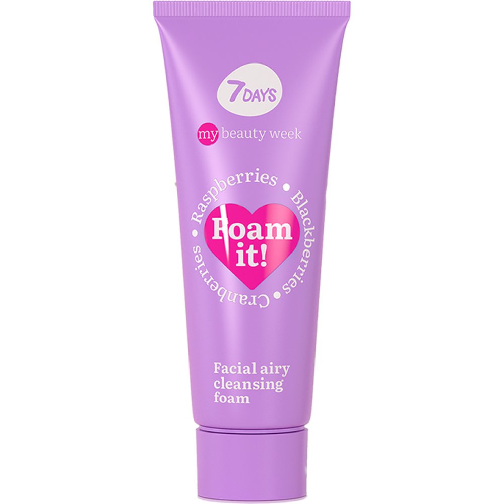7DAYS Foam It Facial Airy Cleansing Foam Αέρινος Αφρός Καθαρισμού Προσώπου με Εκχύλισμα Βατόμουρο, Κρανμπέρι & Φραγκοστάφυλο 80ml