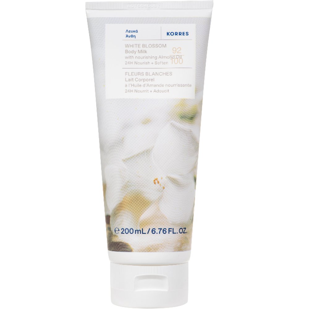 Korres White Blossom 24h Nourish With Almond Oil Body Milk Ενυδατικό Γαλάκτωμα Σώματος με Λευκά Άνθη & Έλαιο Αμυγδάλου 200ml