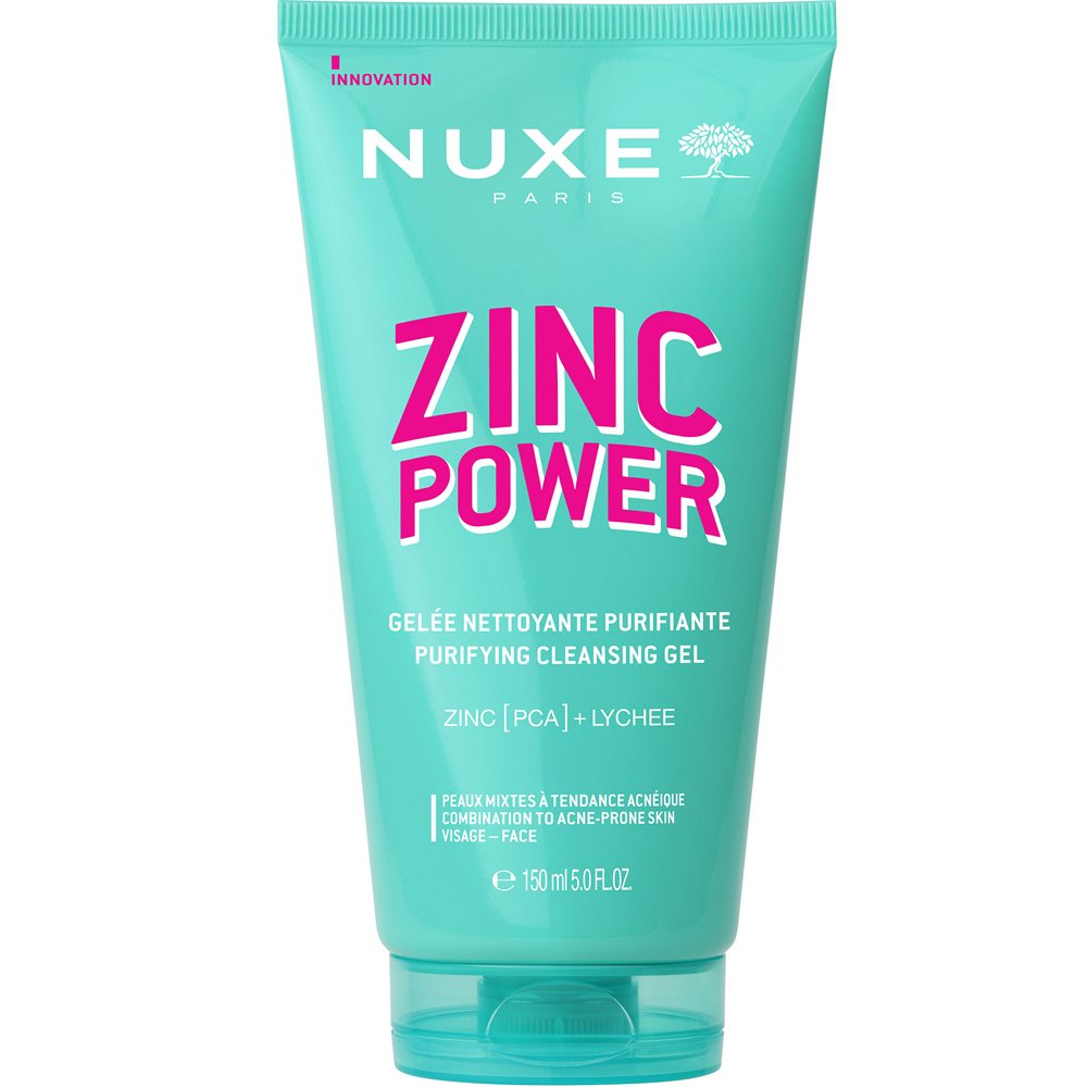 Nuxe Zinc Power Purifying Cleansing Gel Καθαρισμού Κατά των Ατελειών με Ψευδάργυρο [PCA] & Εκχύλισμα Λίτσι για Ματ Αποτέλεσμα & Σύσφιξη των Πόρων σε Επιδερμίδες με Τάση για Ακμή 150ml