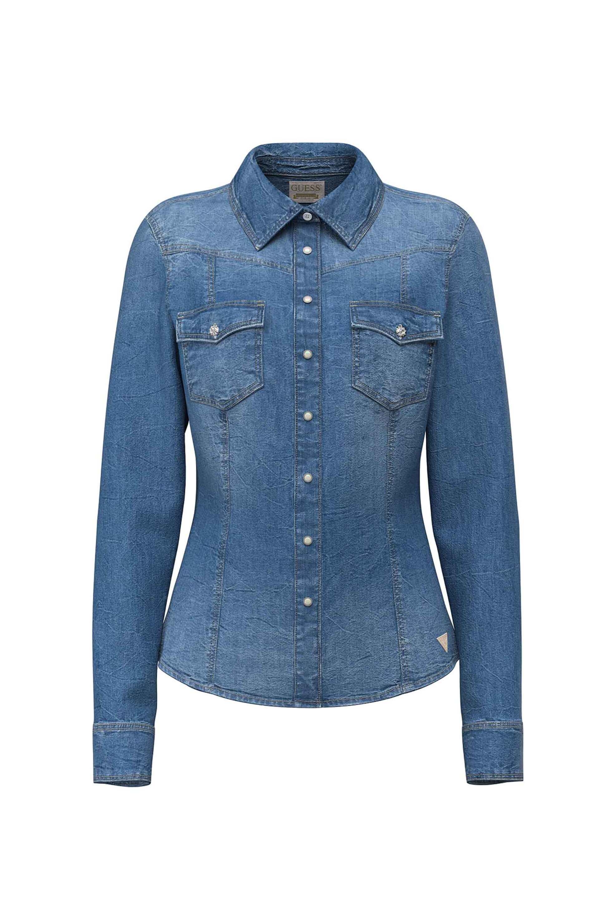 Guess γυναικείο denim πουκάμισο Slim Fit "Velvet"