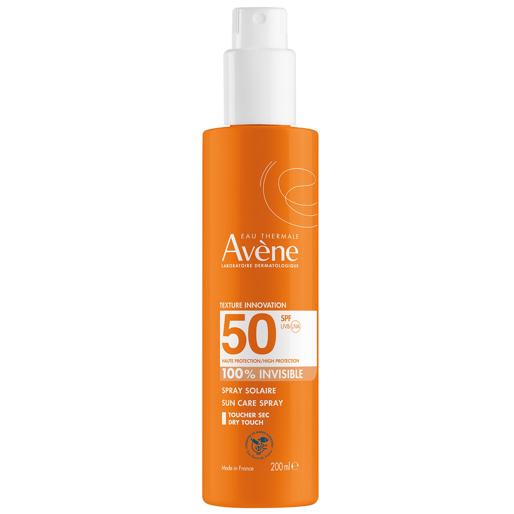 Avene Invisible Spf50 Dry Touch Sun Care Spray Αντηλιακό Σπρέι Προσώπου & Σώματος Υψηλής Προστασίας με Αόρατο Τελείωμα Κατάλληλο για Ευαίσθητες Επιδερμίδες 200ml