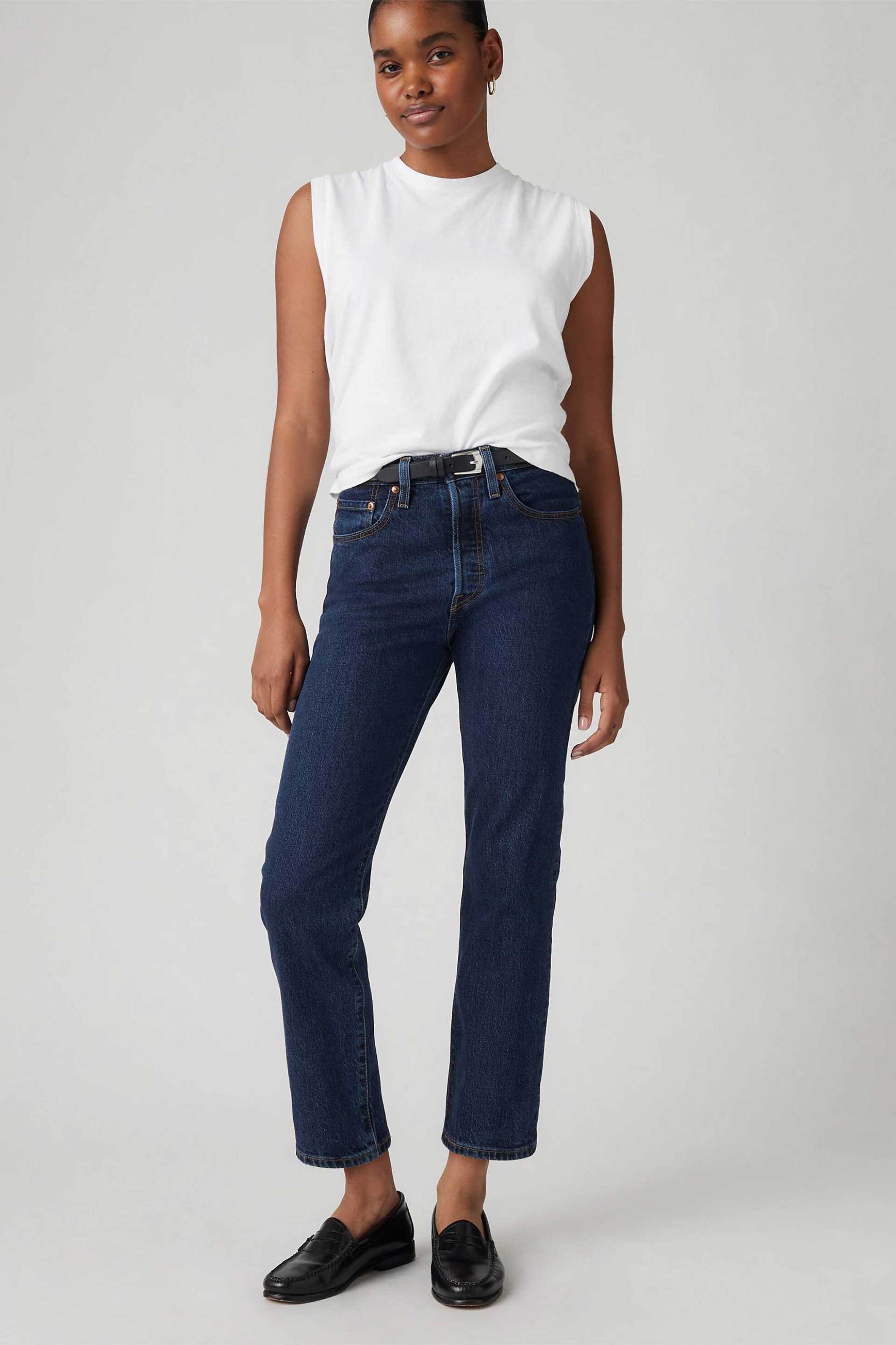 Levi's® γυναικείο τζιν παντελόνι ψηλόμεσο cropped "501®"
