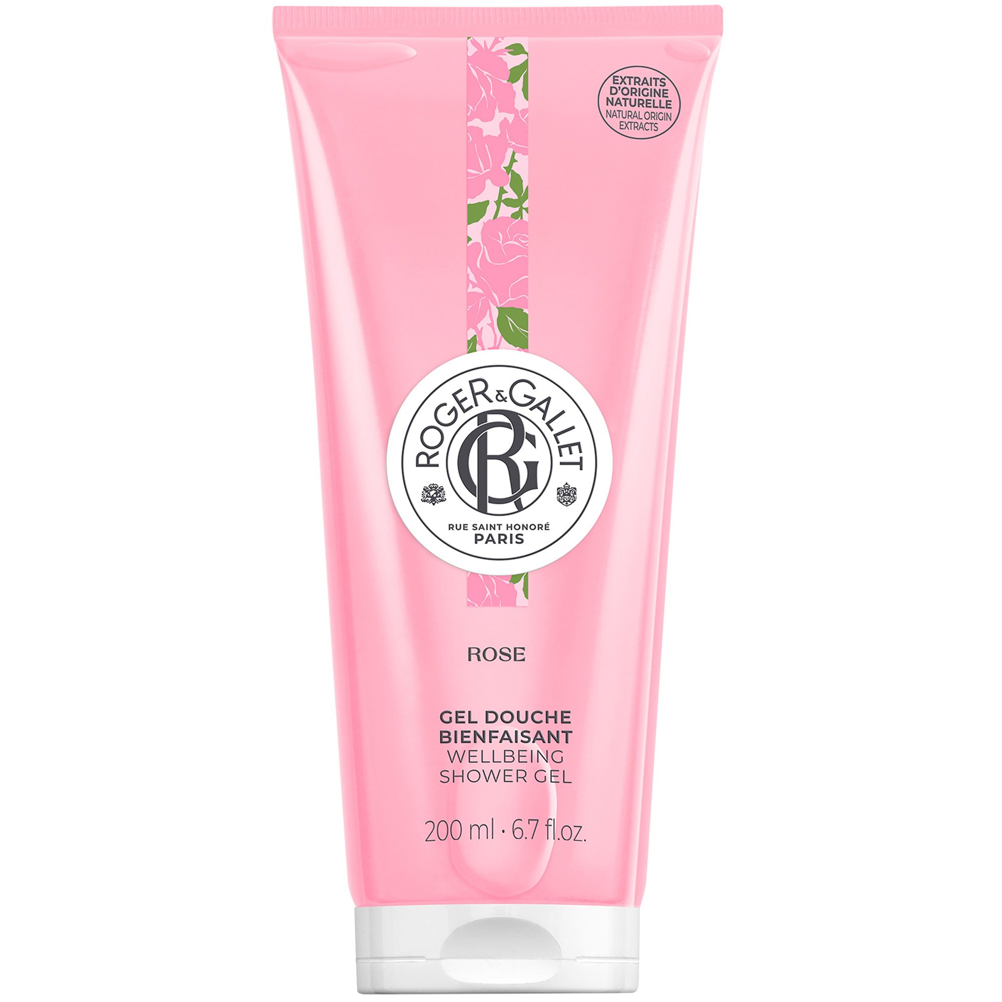 Roger & Gallet Rose Wellbeing Shower Gel Αναζωογονητικό Αφρόλουτρο με Ιταλικό Μανταρίνι, Τριαντάφυλλο Δαμασκού & Musk 200ml