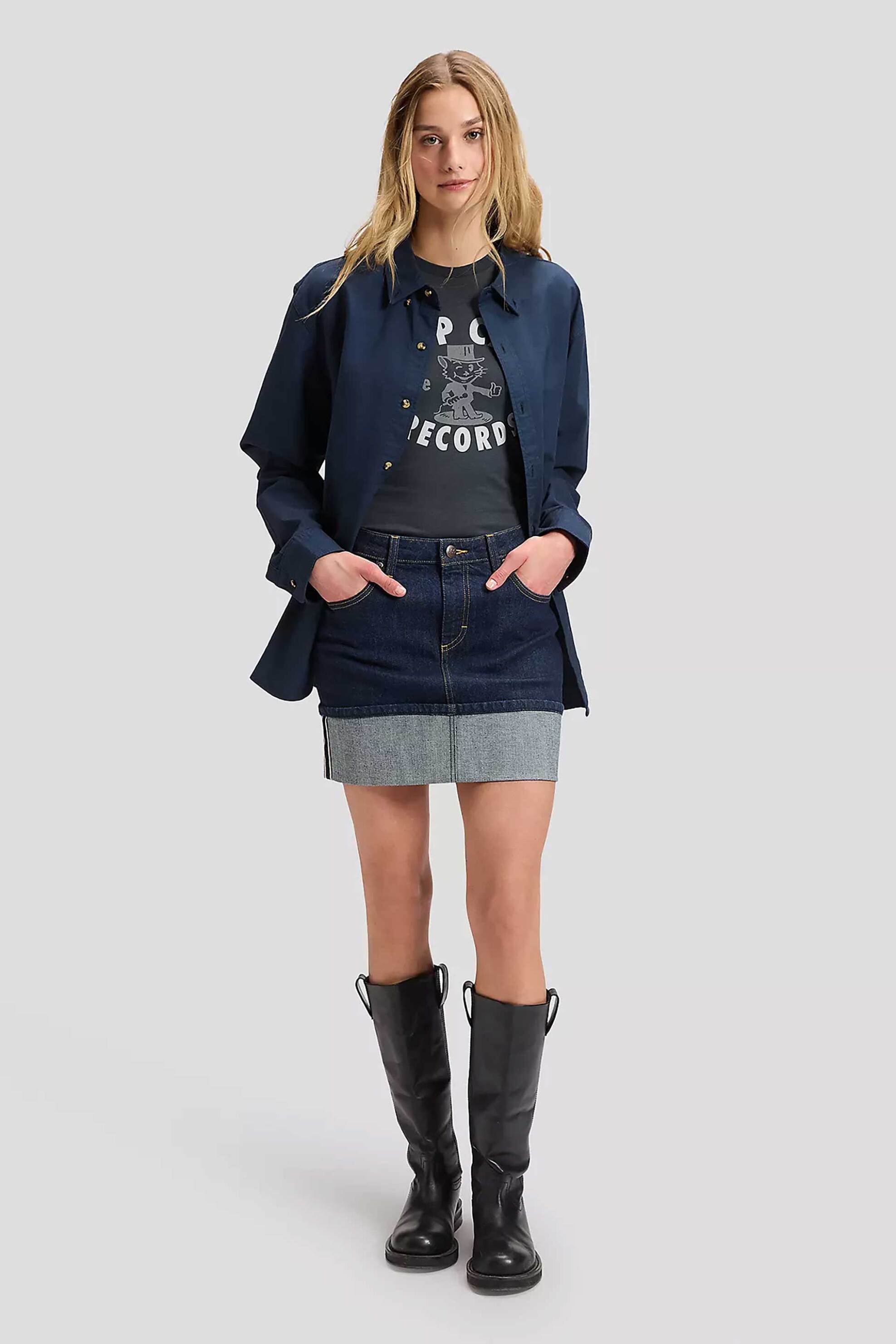 Lee® γυναικεία denim mini φούστα πεντάτσεπη Regular Fit "Selvedge"