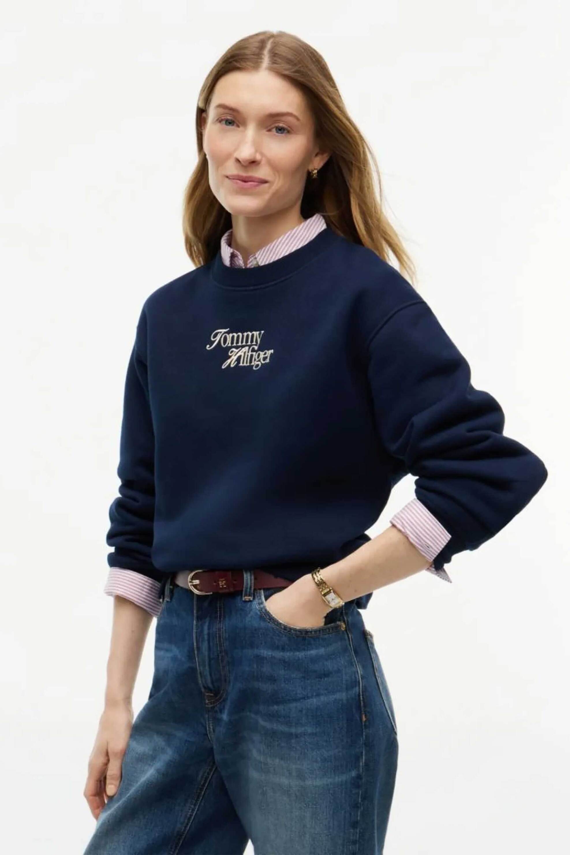 Tommy Hilfiger γυναικεία μπλούζα φούτερ με κεντημένο λογότυπο Relaxed Fit