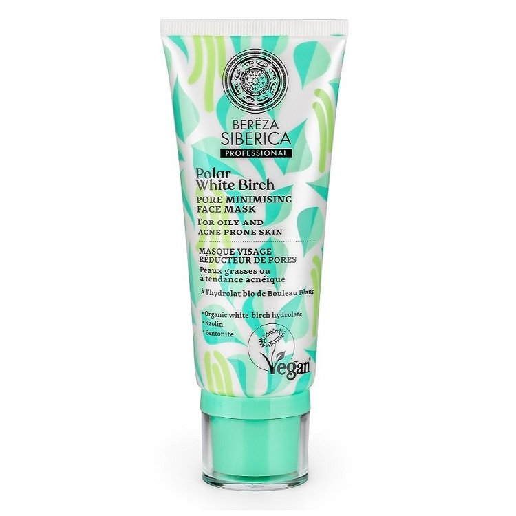 Natura Siberica Bereza Polar White Birch Pore Minimising Face Mask Μάσκα Ελαχιστοποίησης των Πόρων με Λευκή Σημύδα, για Λιπαρή & Ακνεϊκή Επιδερμίδα 100ml