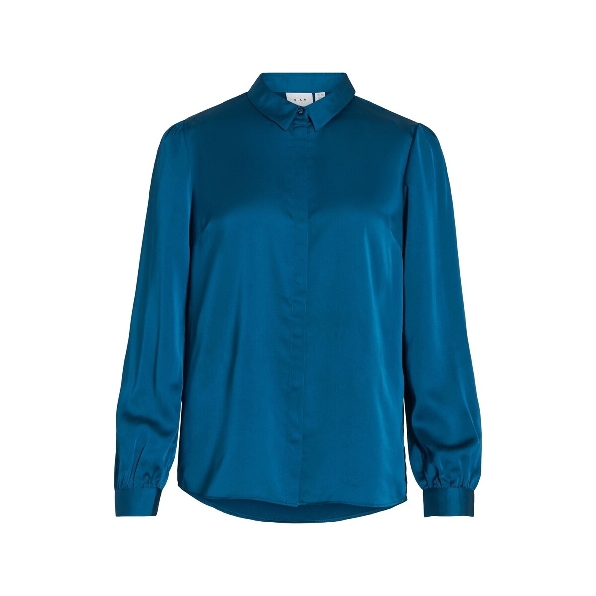 Μπλούζα Vila Noos Ellette Satin Shirt - Moroccan Blue