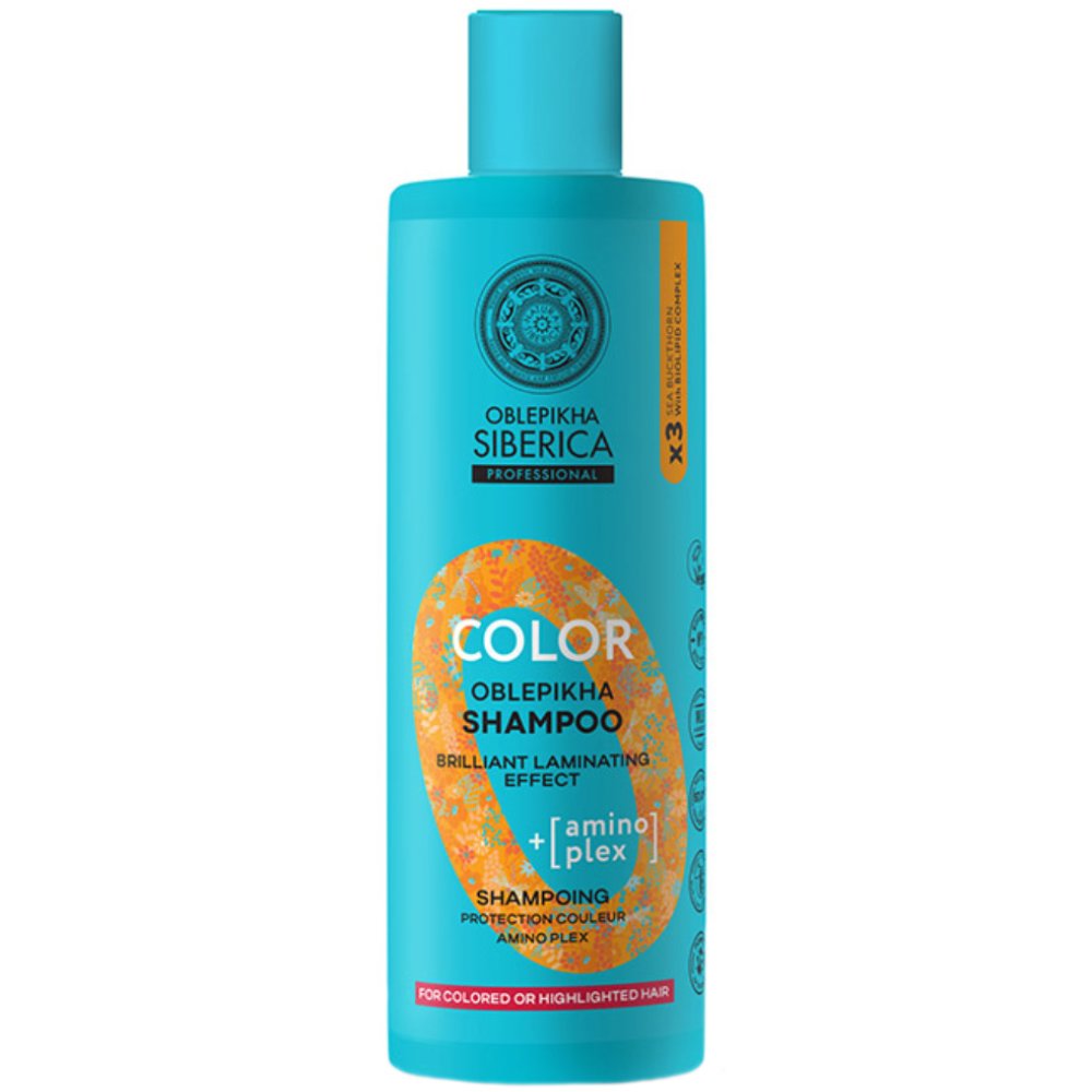Oblepikha Siberica Professional Color with Biolipid Complex & Amino Plex Shampoo Ενδυναμωτικό Σαμπούαν Προστασίας Χρώματος με Amino Plex για Βαμμένα Μαλλιά 400ml