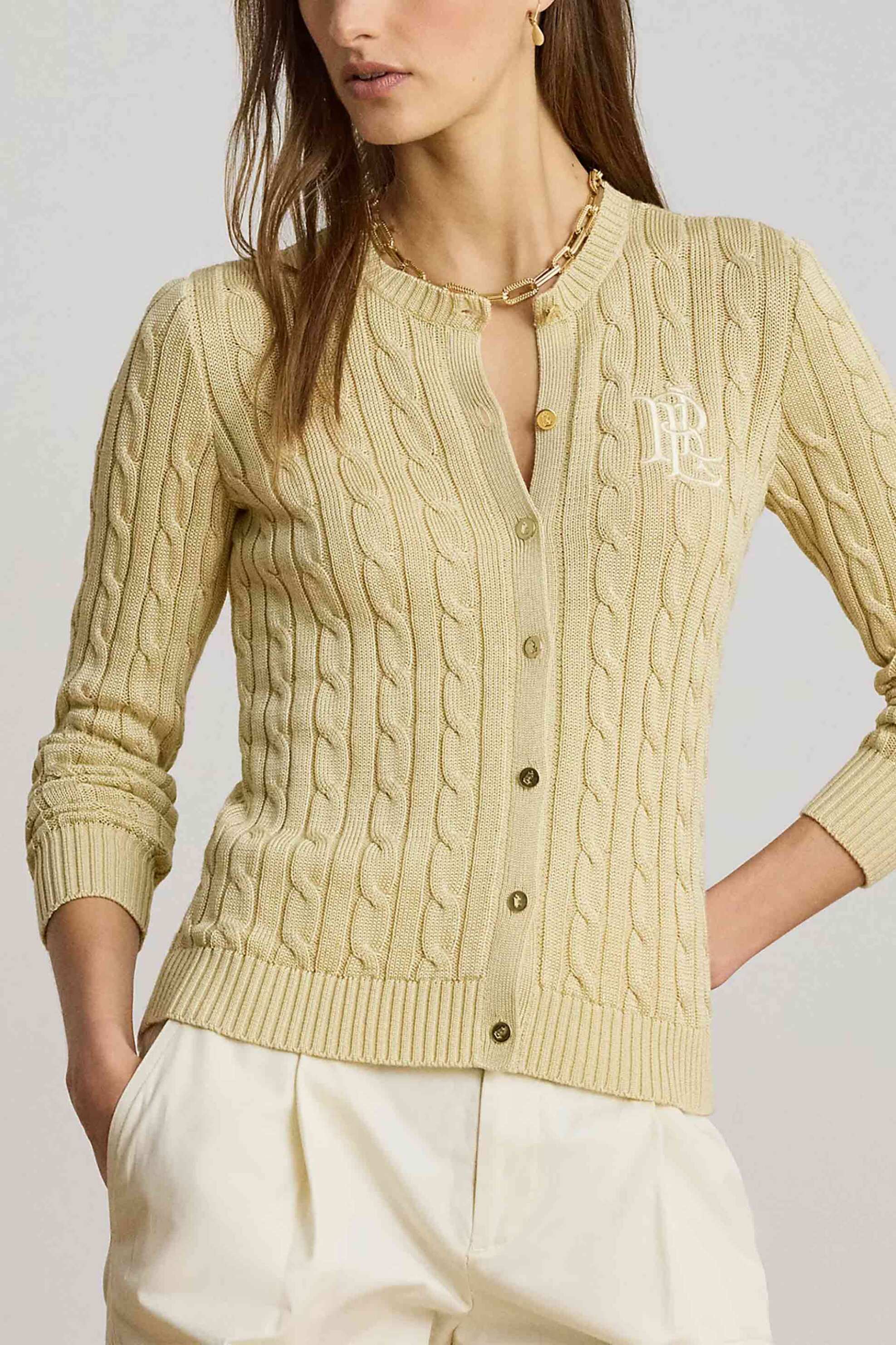 Lauren Ralph Lauren γυναικεία ζακέτα πλεκτή με κεντημένο λογότυπο