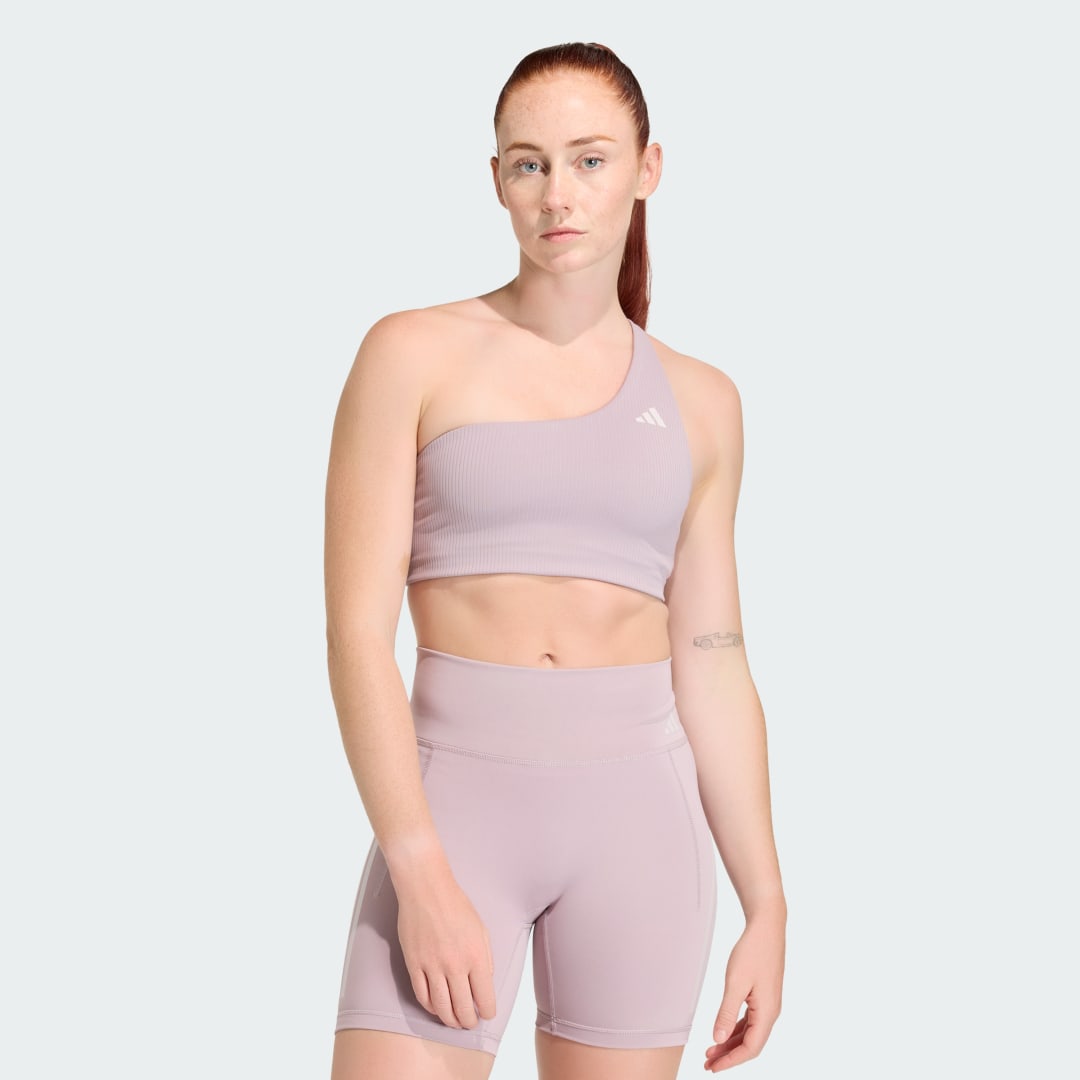 Αθλητικό bra ελαφριάς υποστήριξης Optime Workout Rib One Shoulder