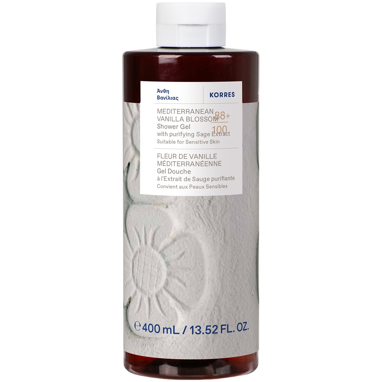 Korres Renewing Body Cleanser Mediterranean Vanilla Blossom Shower Gel Αναζωογονητικό, Ενυδατικό Αφρόλουτρο με Ιδιαίτερο Άρωμα Βανίλιας & Απαλές Νότες από Λευκά Άνθη 400ml