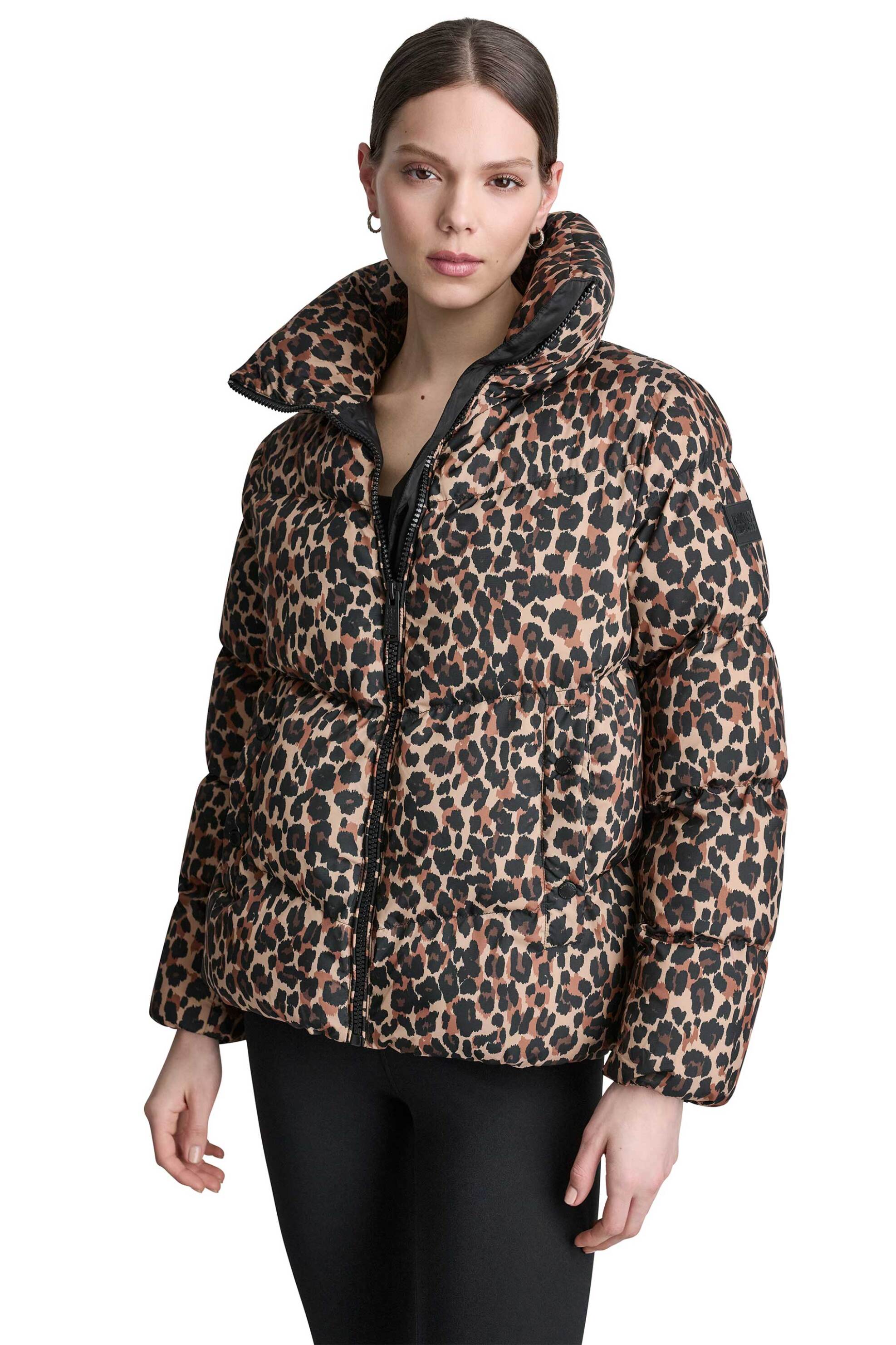 DKNY γυναικείο μπουφάν καπιτονέ animal print