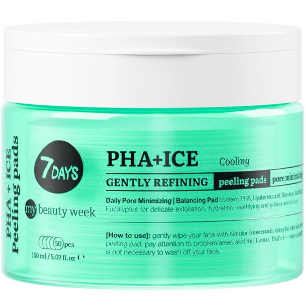 7DAYS Exfoliating Peeling Pads PHA & Ice Απολεπιστικά Δισκία Δύο Όψεων για Ήπια Αναδόμηση 50 Τεμάχια