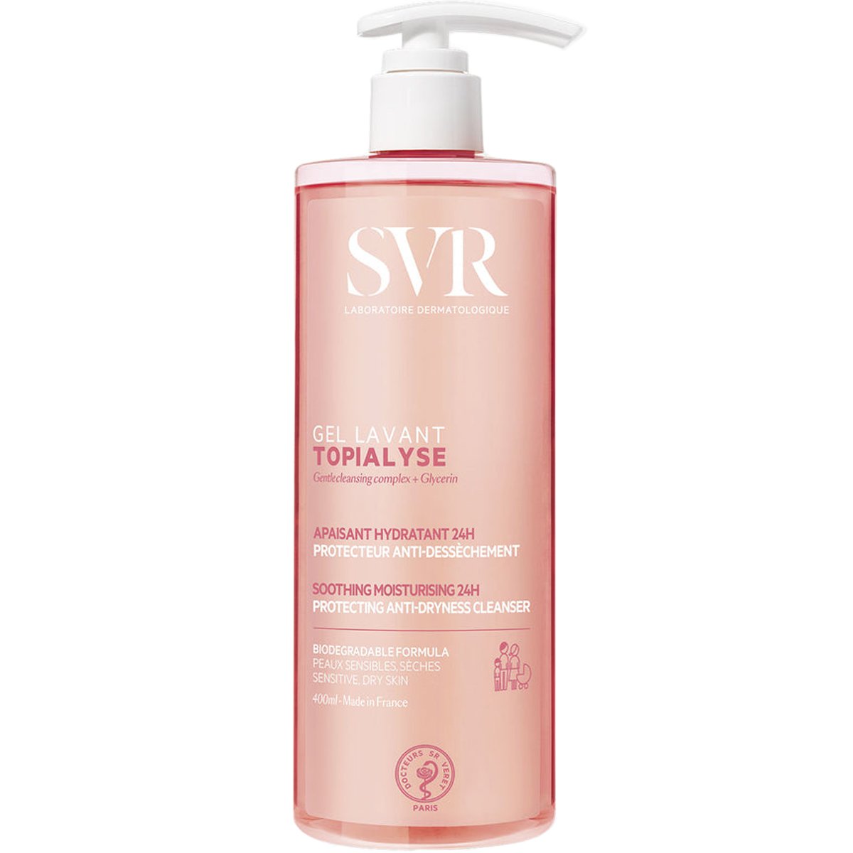 SVR Topialyse Protecting Anti-Dryness Cleanser Gel Τζελ Καθαρισμού Προσώπου & Σώματος για Ατοπικό, Ξηρό & Ευαίσθητο Δέρμα με Αντλία 400ml