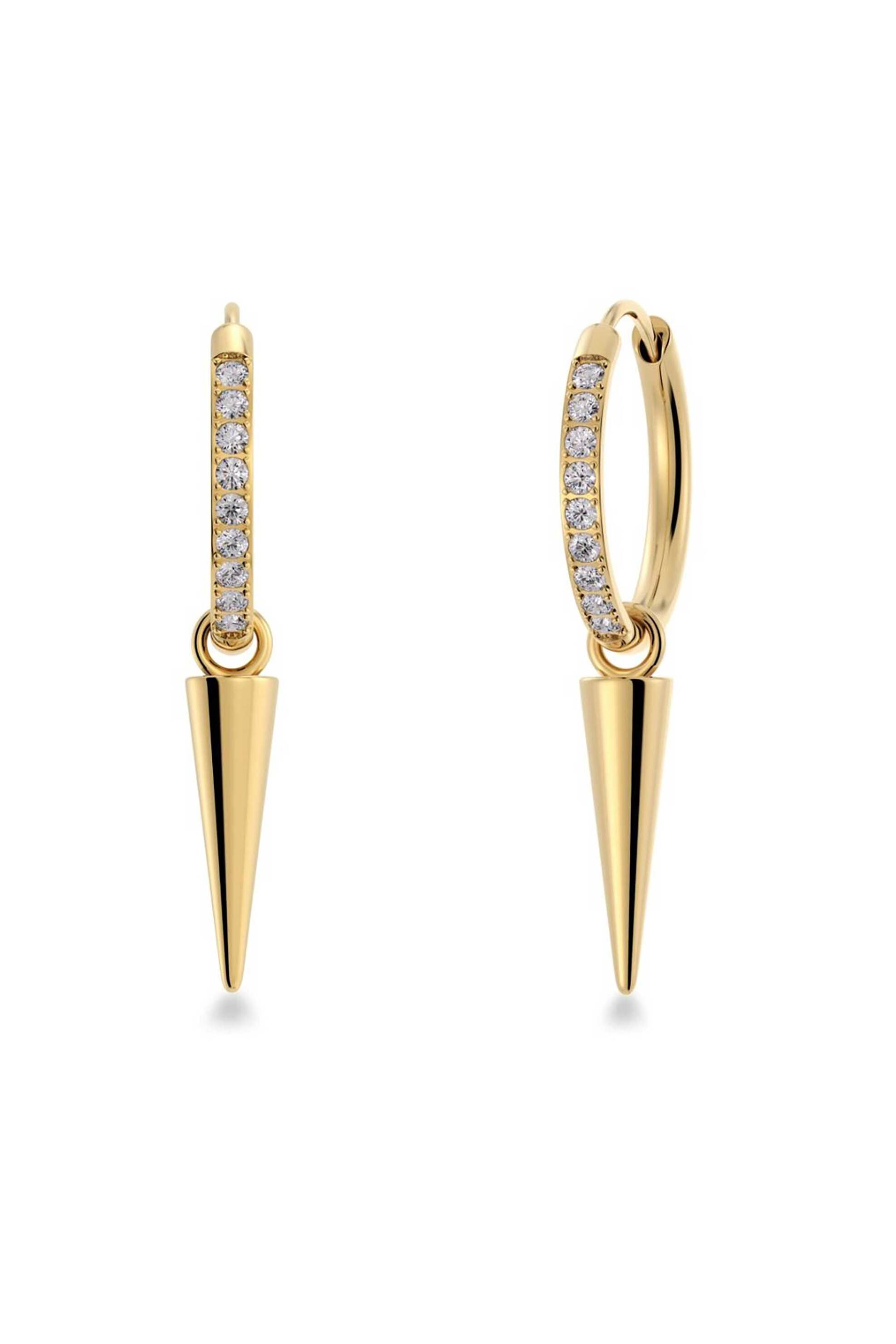 EDBLAD γυναικεία σκουλαρίκια "Peak Hoops Sparkle Gold"