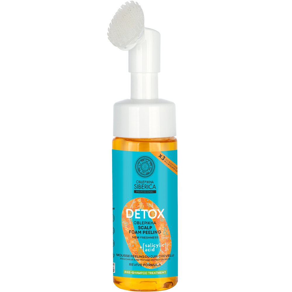 Natura Siberica Detox Oblepikha Scalp Foam Peeling Αφρός Απολέπισης για το Τριχωτό της Κεφαλής με 3x Ιπποφαές & Σαλικυλικό Οξύ 150ml