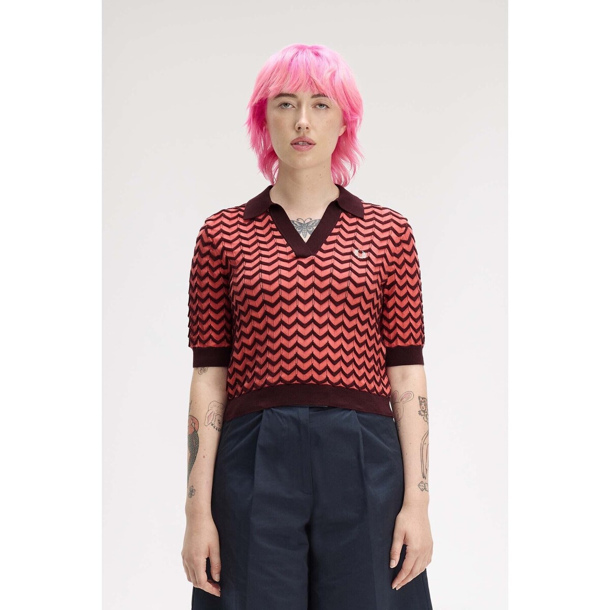 Φούτερ Fred Perry Pointelle Knitted Shirt
