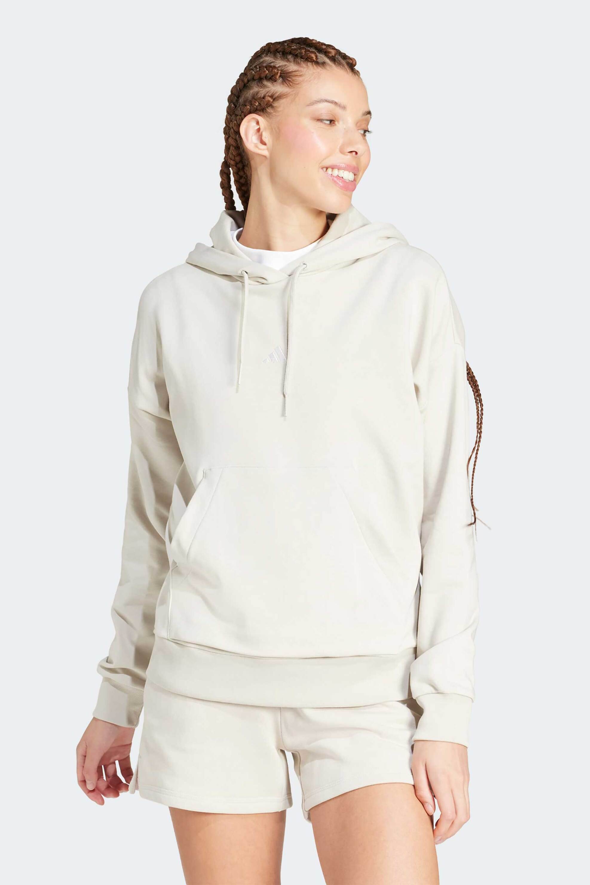 Adidas γυναικεία μπλούζα φούτερ με κουκούλα Regular Fit "Essentials Small Logo French Terry"