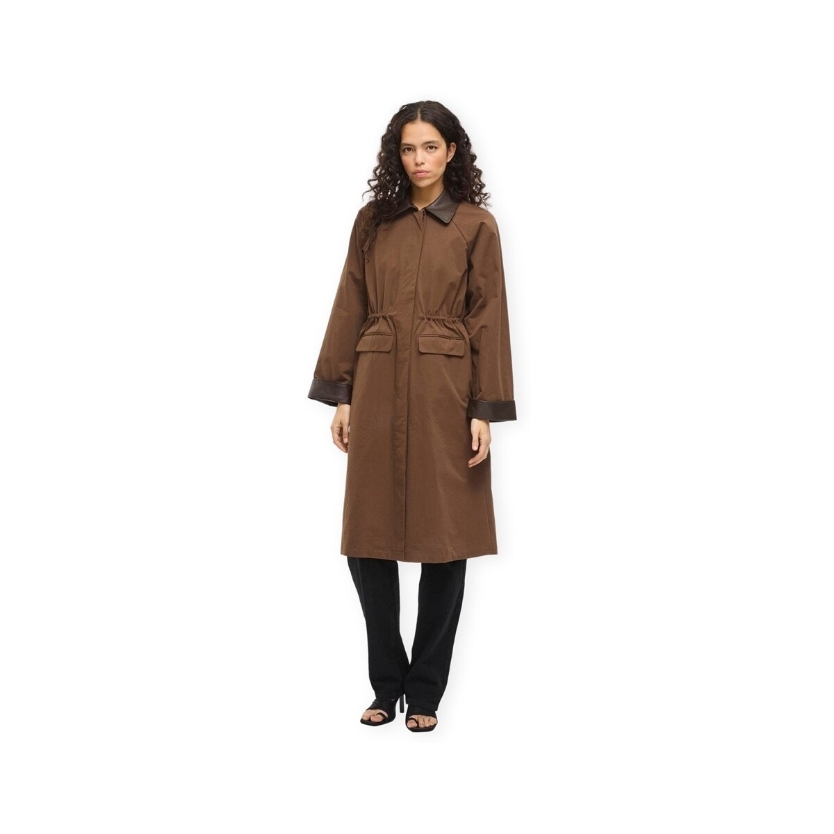 Παλτό Vila Hella Long Jacket - Coffee Bean
