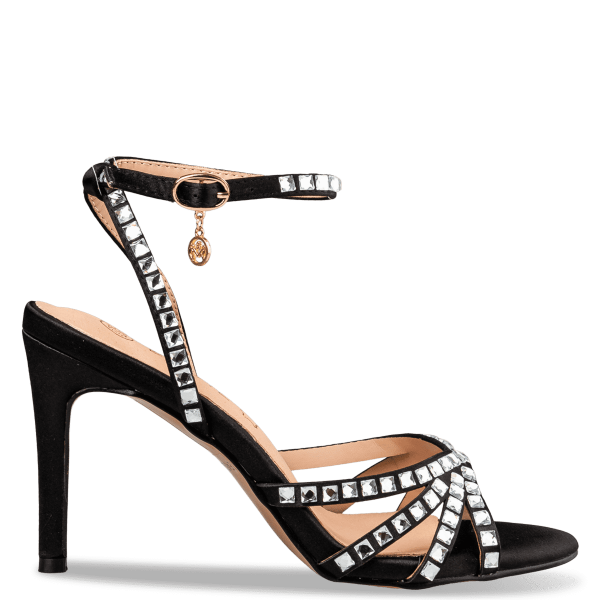 RHINESTONE STILETTO SANDALS